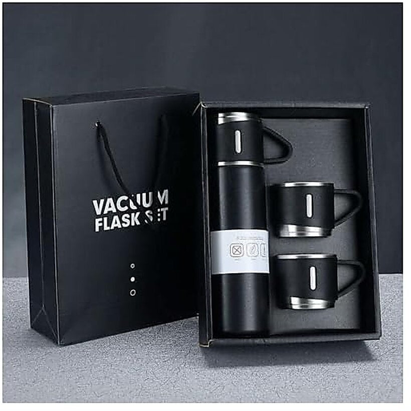 Stainless Steel vaccum flask with cup 2nos