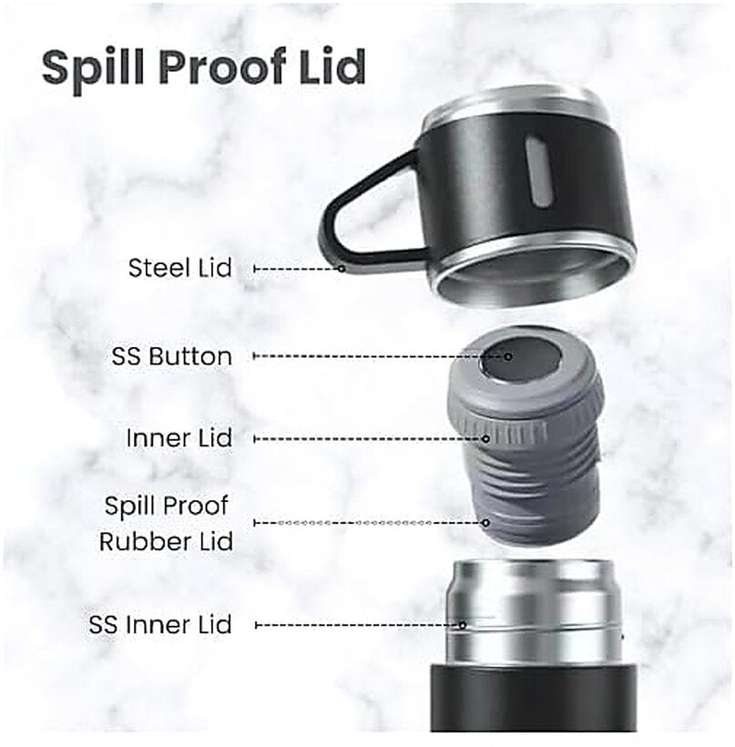 Stainless Steel vaccum flask with cup 2nos