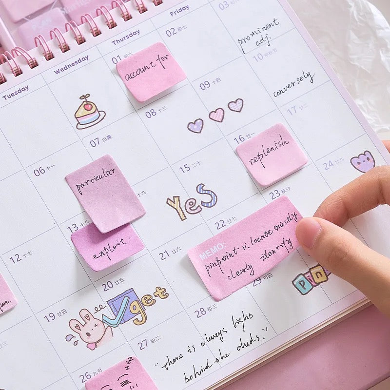 Eye shadow color palette stickynotes