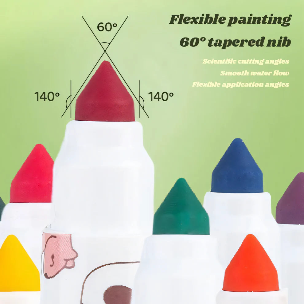 24 Colors Washable Watercolour Marker Set – Kids Painting Brush Pens