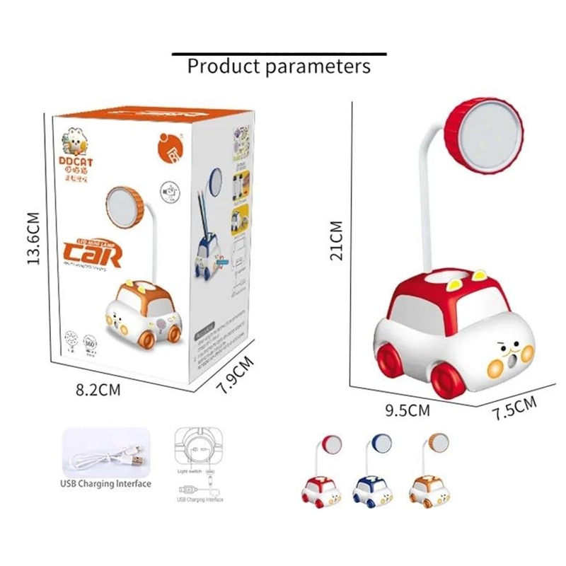 Car shape mini desk lamp, sharpener & mobile holder