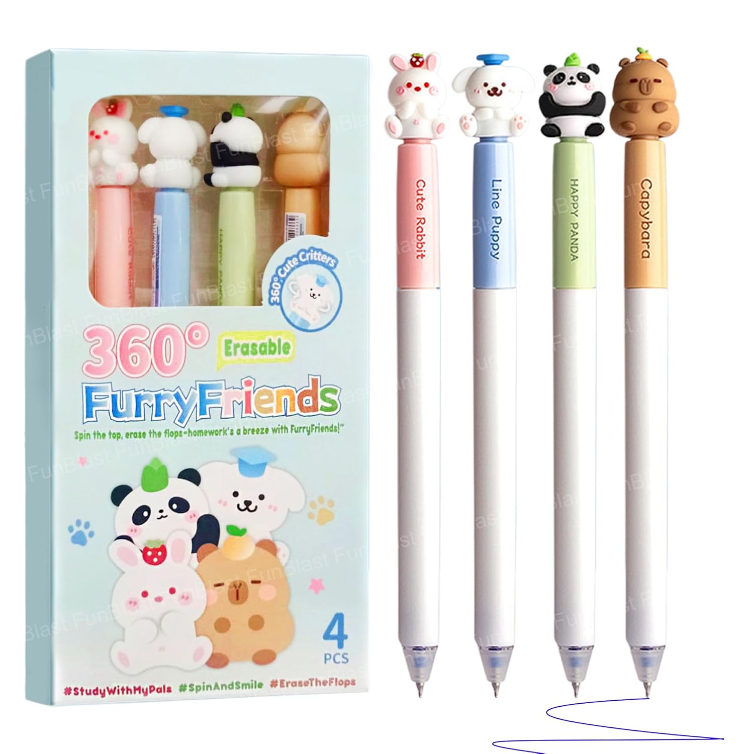 360° degree Erasable Spinner Pen Animal Series