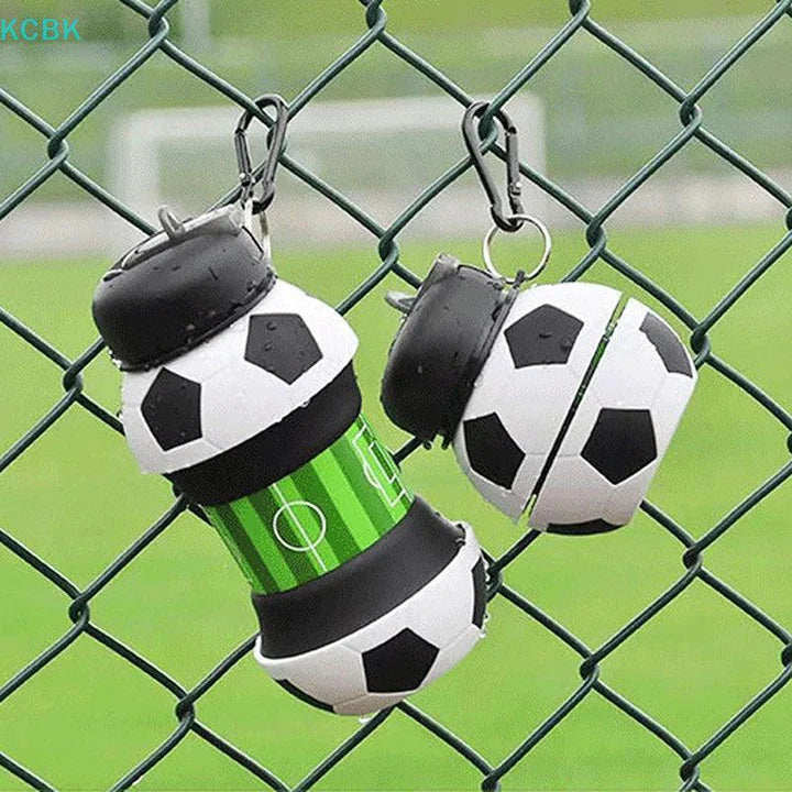 Sports Theme Collapsible Water Bottle – Silicone Foldable Bottle for Kids