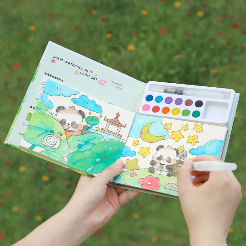 Watercolor Painting Book Set for Kids