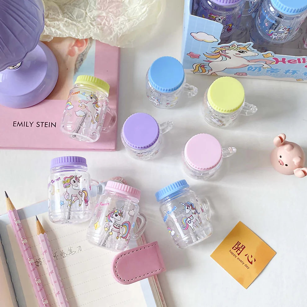 Cute Unicorn Jar Pencil Sharpener with Container