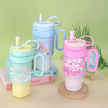 Cute Insulated Tumbler with Handle & Straw – 850ml