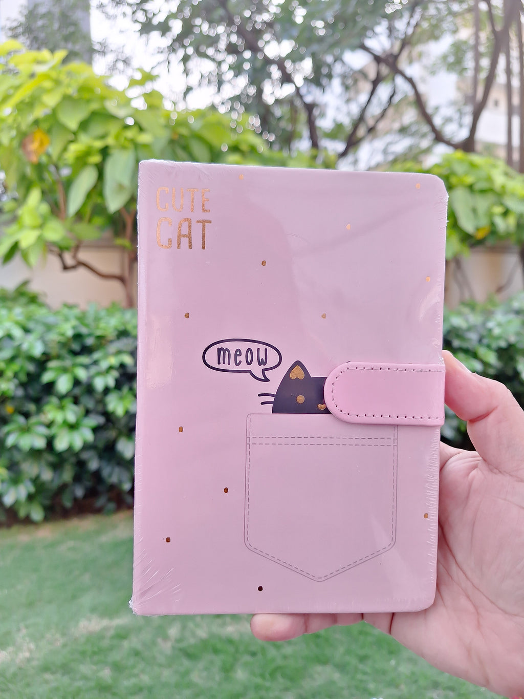 Cute meow Note book with magnetic lock