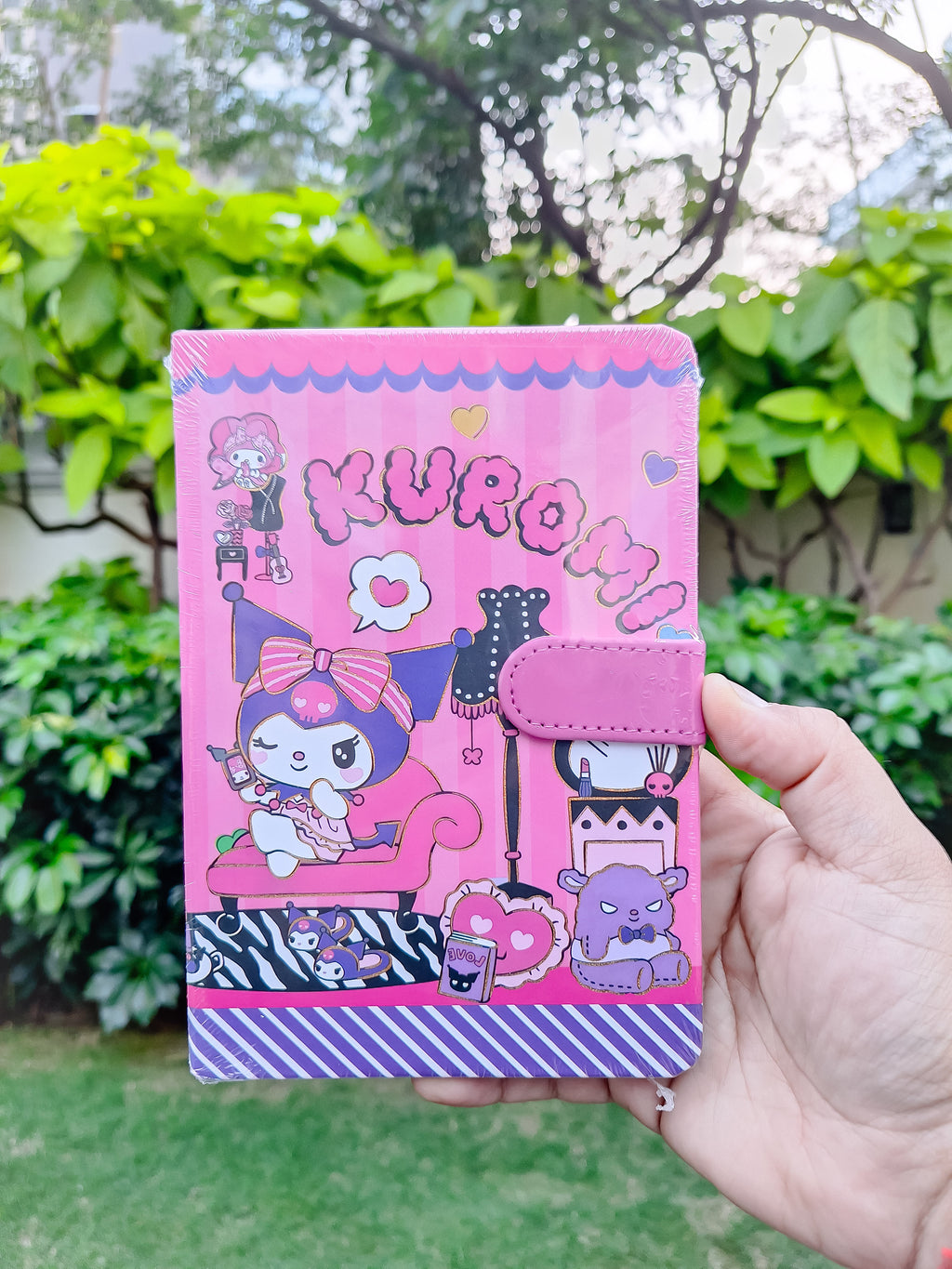 Kuromi themed Magnetic lock Notebook