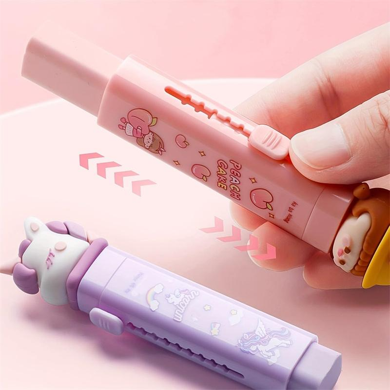 Cartoon Push Pull Sliding Retractable Eraser