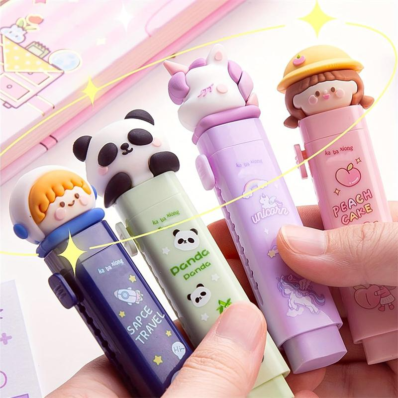 Cartoon Push Pull Sliding Retractable Eraser