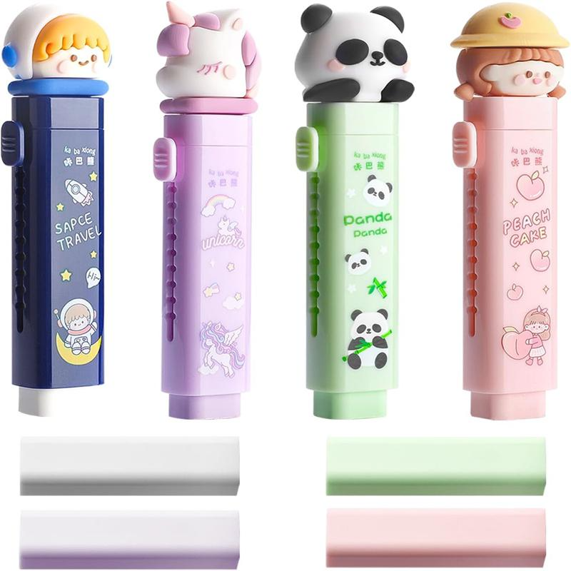 Cartoon Push Pull Sliding Retractable Eraser