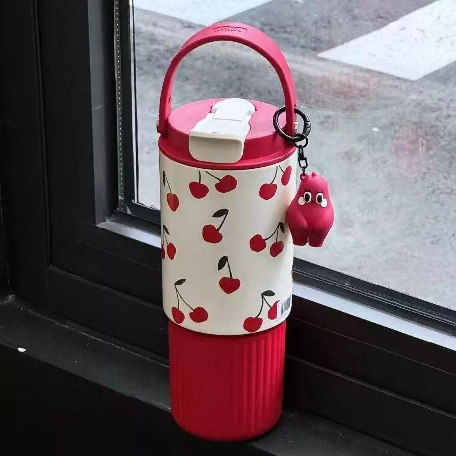 🌸 Aesthetic Insulated Tumbler Bottle with Handle 750ml