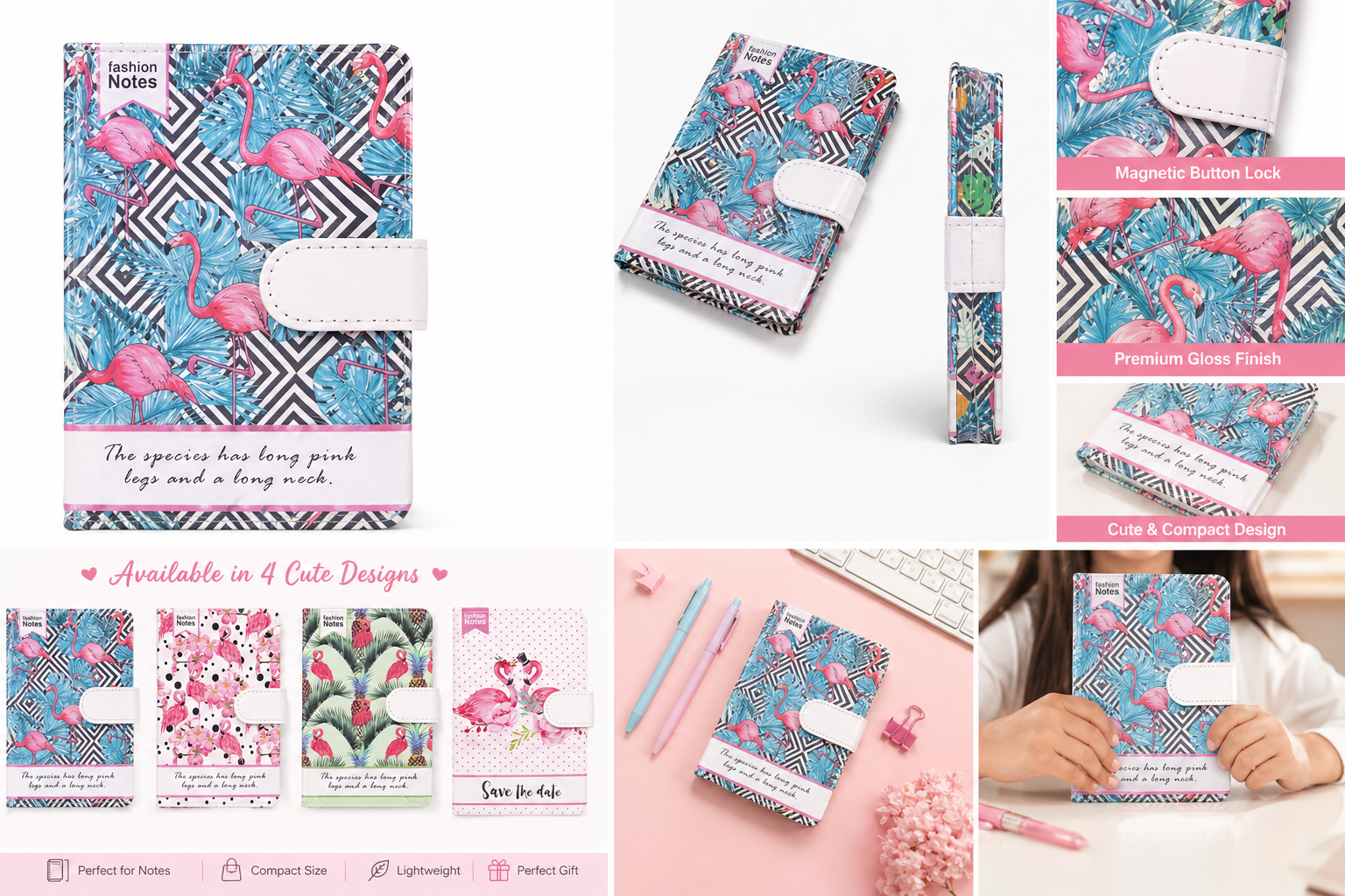 Flamingo Lock Diary – Cute Pocket Notebook for Kids 💖 (please msg which book after placing order)