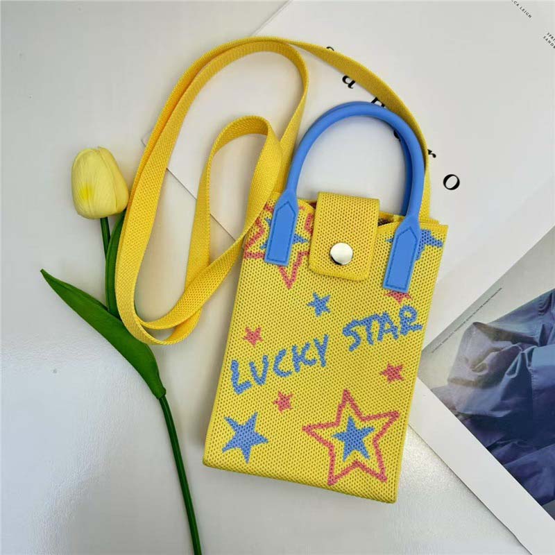 Knitted mobile pouch sling bag