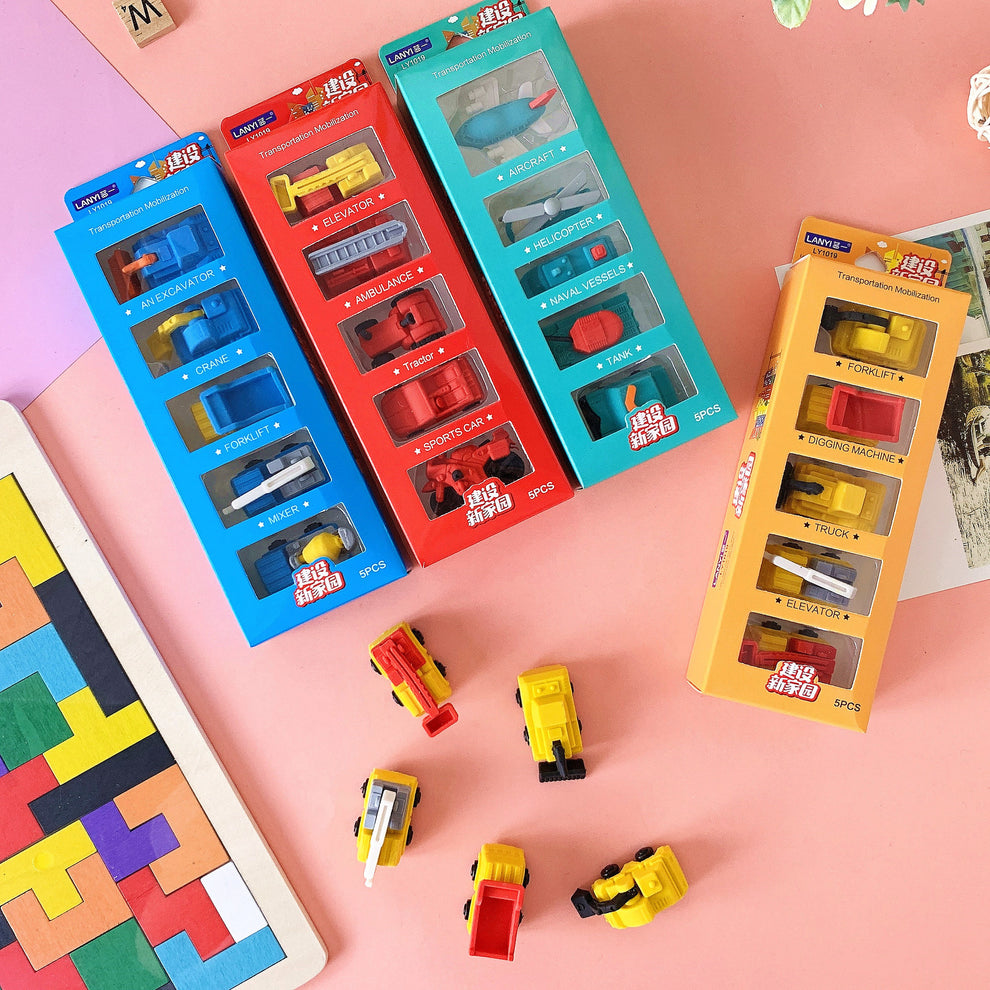 Transportation eraser set