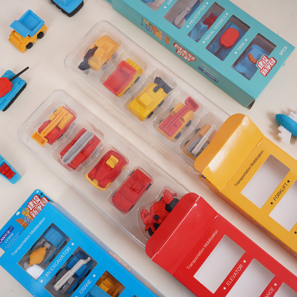 Transportation eraser set