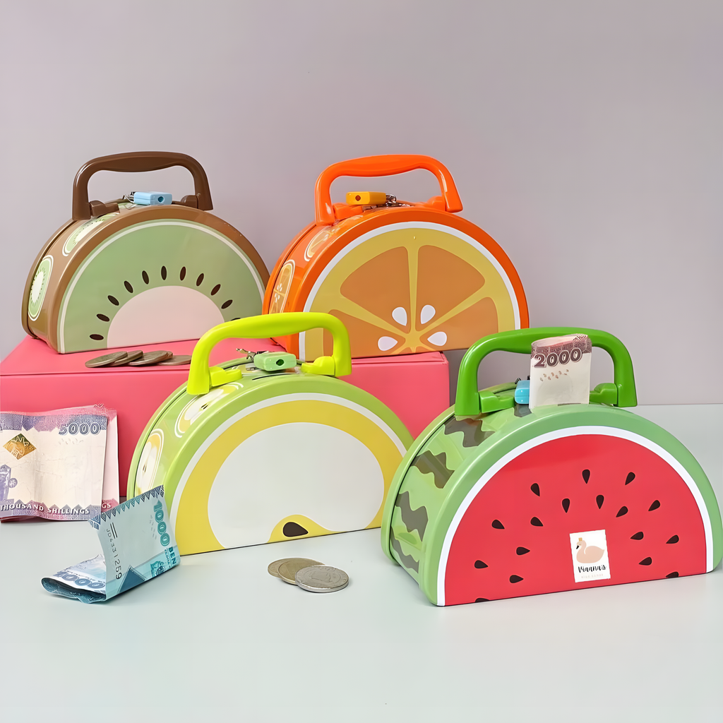 Fruit shape metal piggy bank