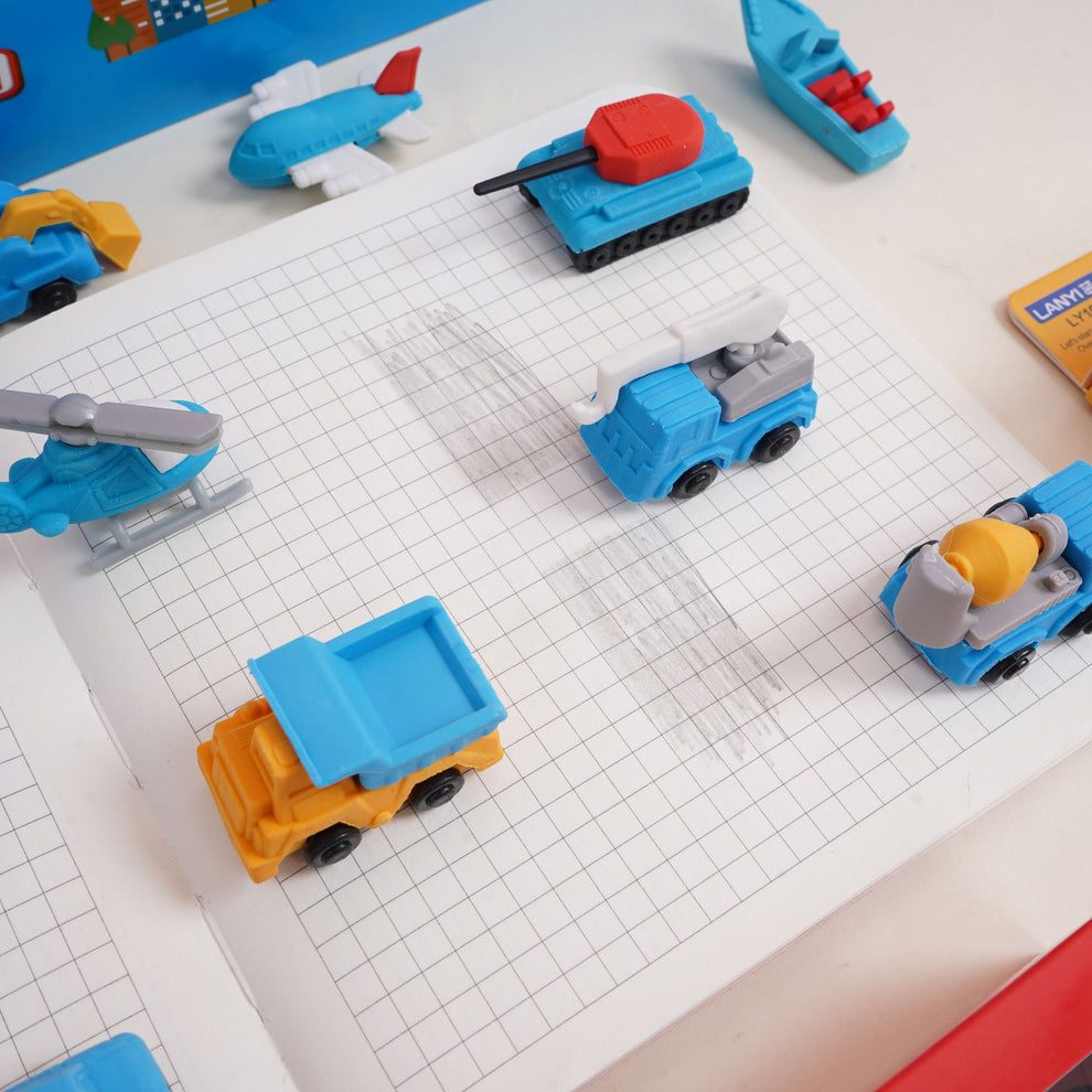 Transportation eraser set