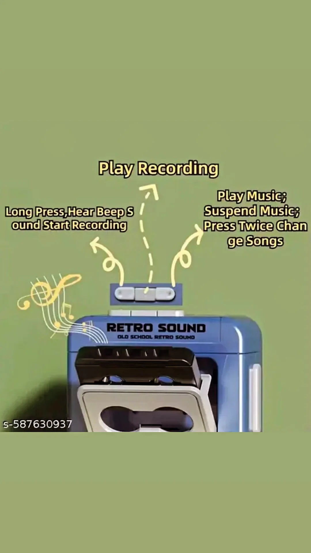 Retro voice recording keychain
