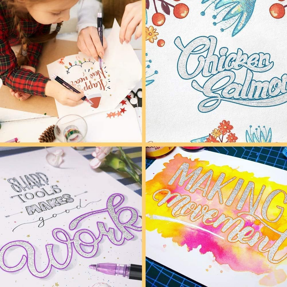 Outlining gel pens