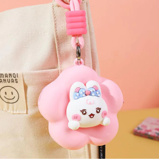 Kawaii Animal Silicone Keychain Coin Pouch – Cute Mini Bag Charm