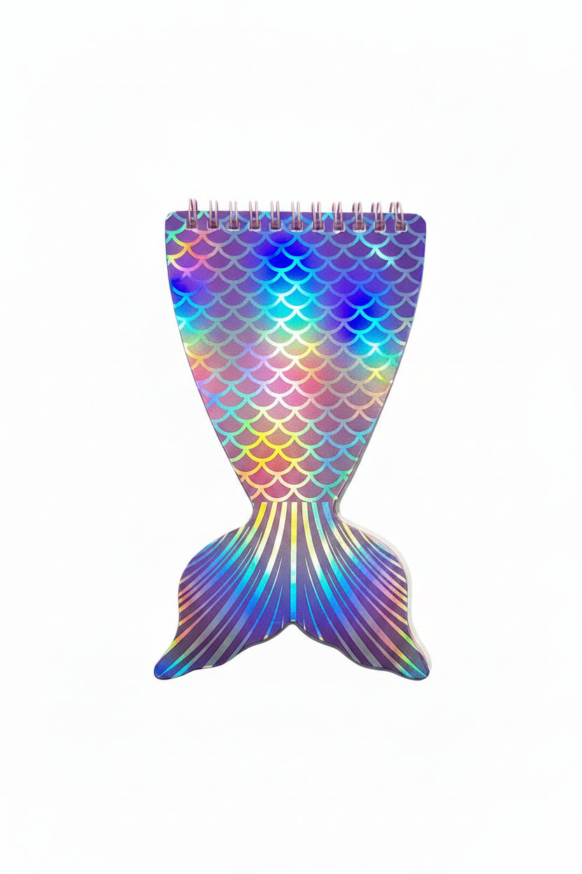 Mermaid Reversible Sequin Spiral Notebook – Holographic Glitter Mini Journal