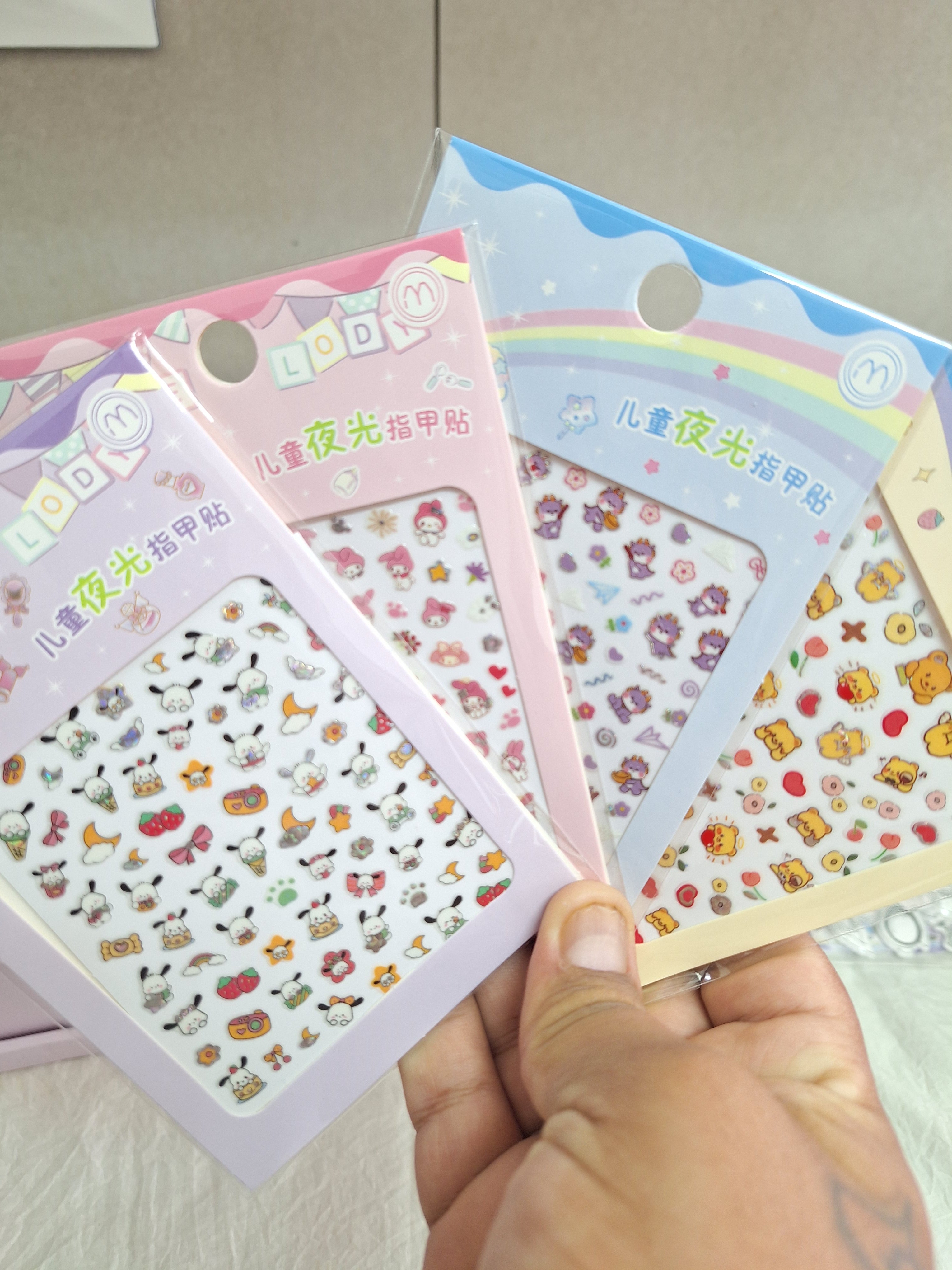 Glow-in-the-Dark Kids Nail Stickers 💅🌈