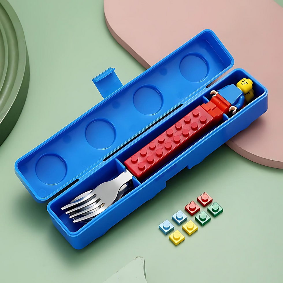 Lego design spoon fork set
