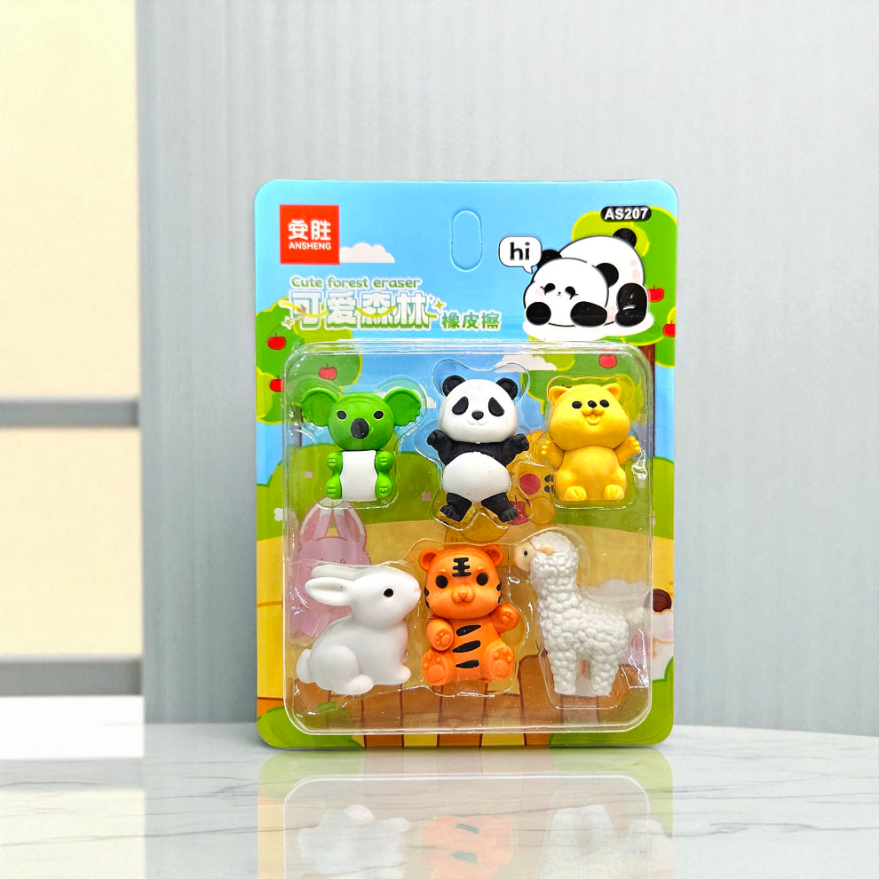Cute forest Animal eraser pack of 6