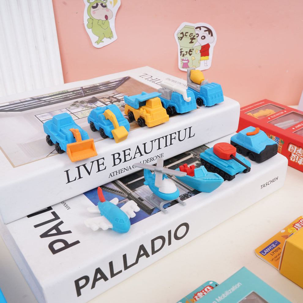 Transportation eraser set