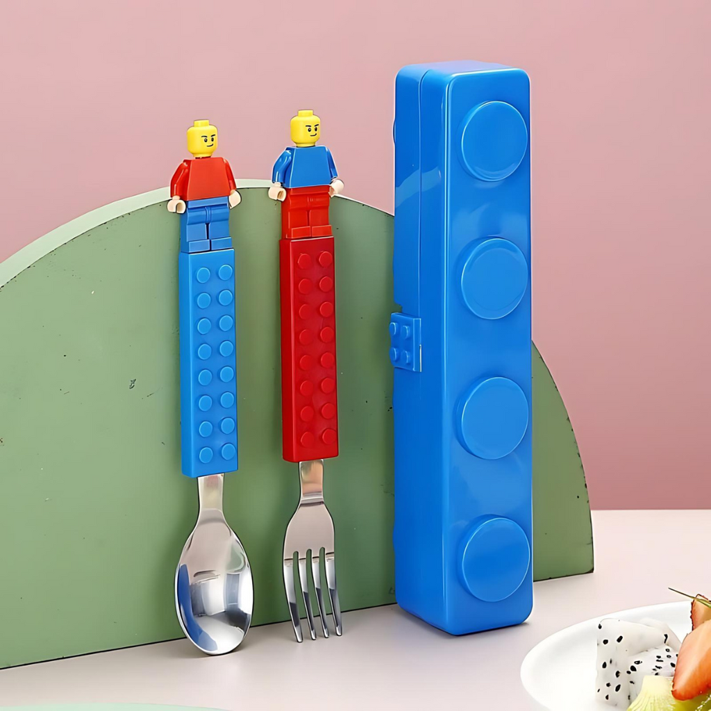 Lego design spoon fork set