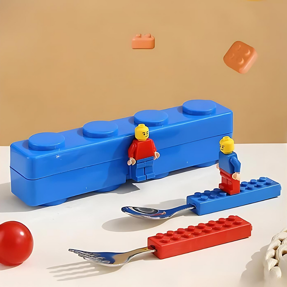 Lego design spoon fork set