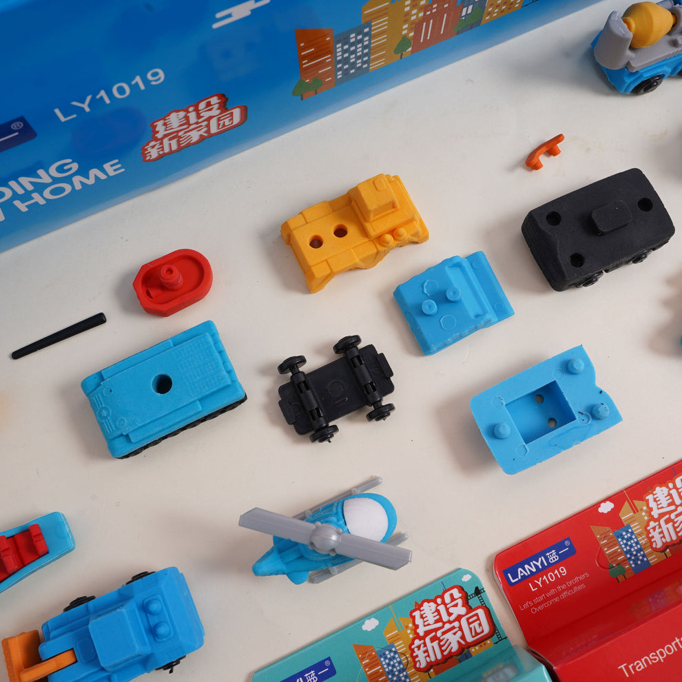Transportation eraser set