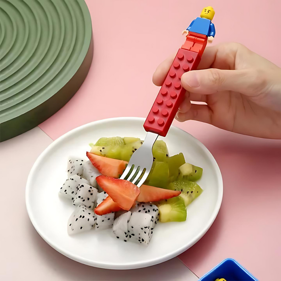 Lego design spoon fork set