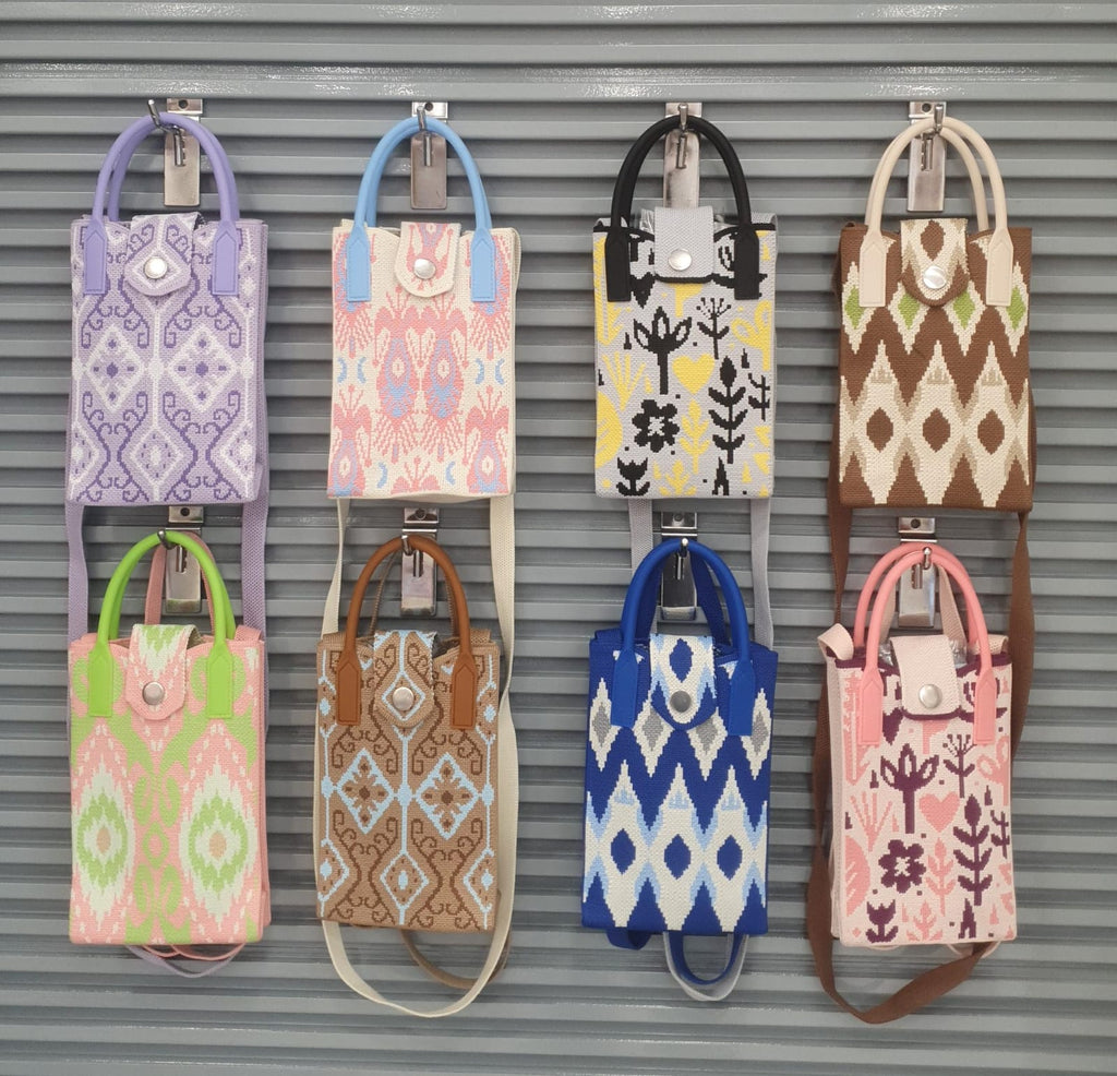Knitted mobile pouch sling bag