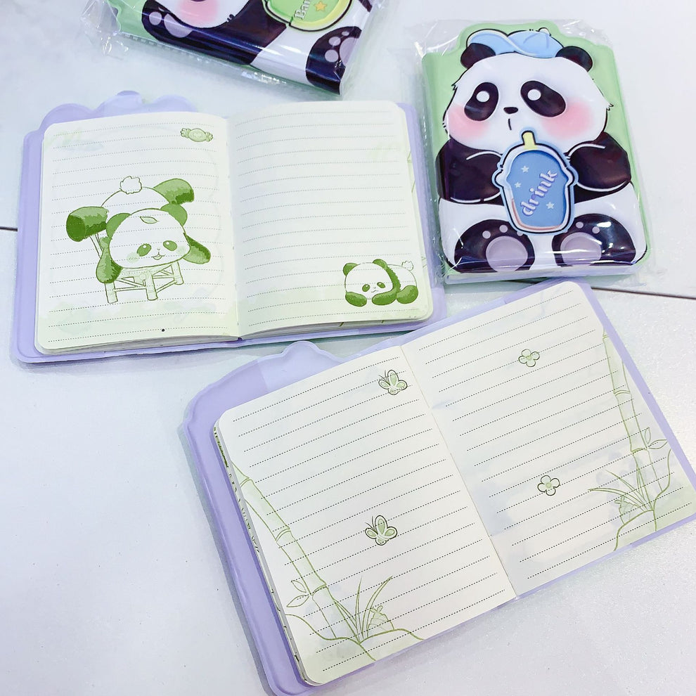 Panda family soft cover mini Notebook